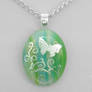 Green-Silver Glass Pendant