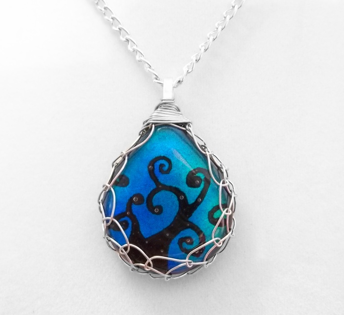 Blue and Green Swirls Pendant