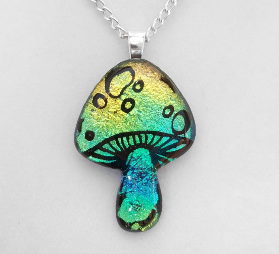 Green Magic Mushroom Pendant