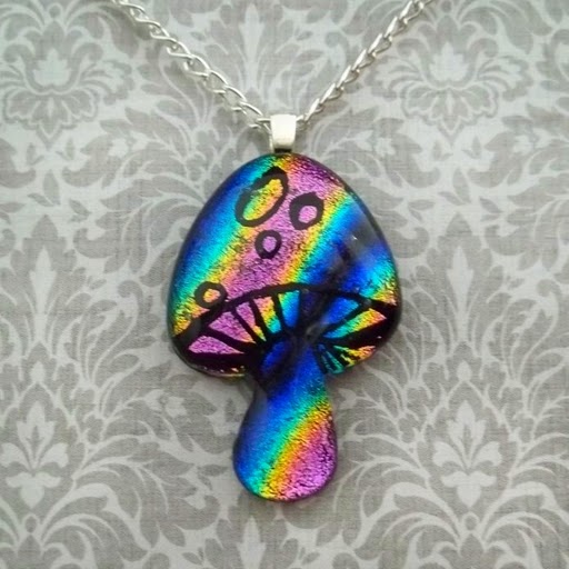 Rainbow Magic Mushroom Pendant