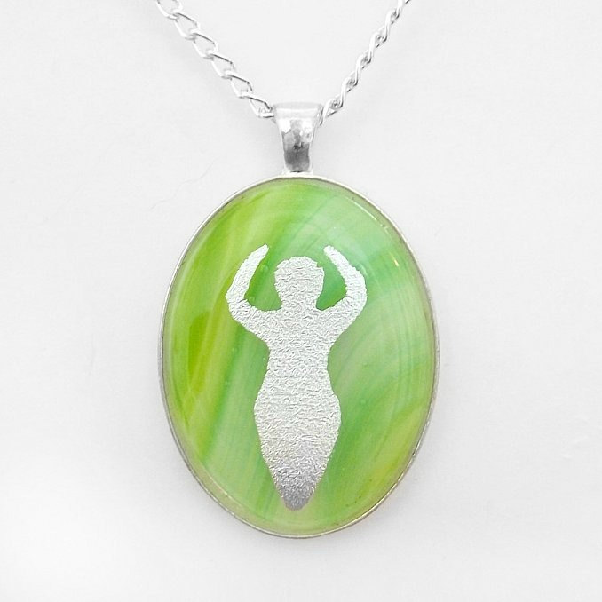 Green Goddess Glass Pendant