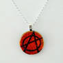 Red Anarchy Fused Glass Pendant