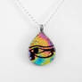 Rainbow Eye of Horus Fused Dichroic Glass Pendant