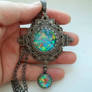 Victorian Glass Art Opal Necklace