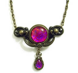 Dragon's Breath Glass Opal Bronze Hardware Pendant