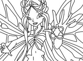 Winx Flora Enchantix Lineart