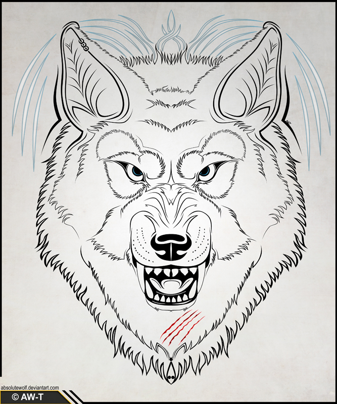 Wolf Head Tattoo v2 by AbsoluteWolf on DeviantArt