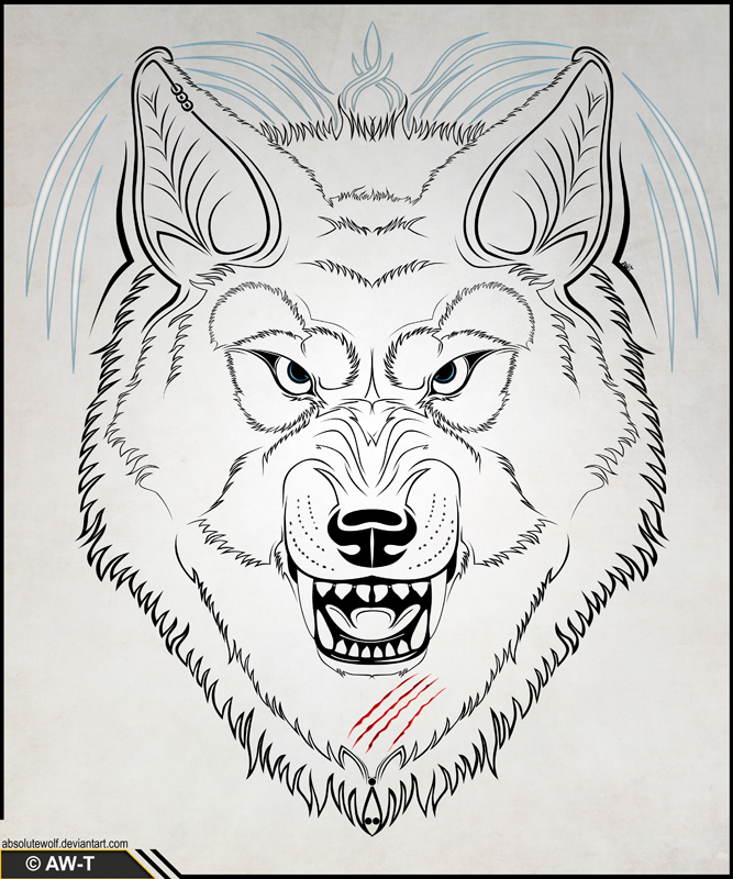 Wolf Head Tattoo v2 by AbsoluteWolf on DeviantArt Wolf Head Tattoo v2 by AbsoluteWolf on DeviantArt