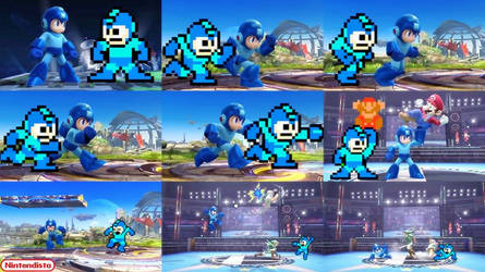 Mega Man move set in Super smash bros and 1987