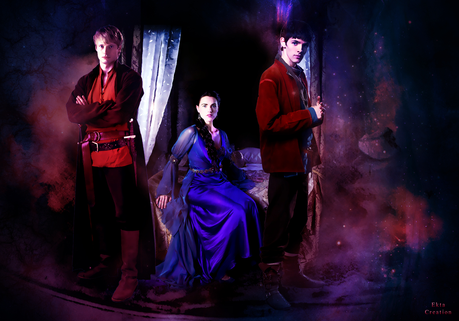 Merlin, Arthur and Morgana fan art