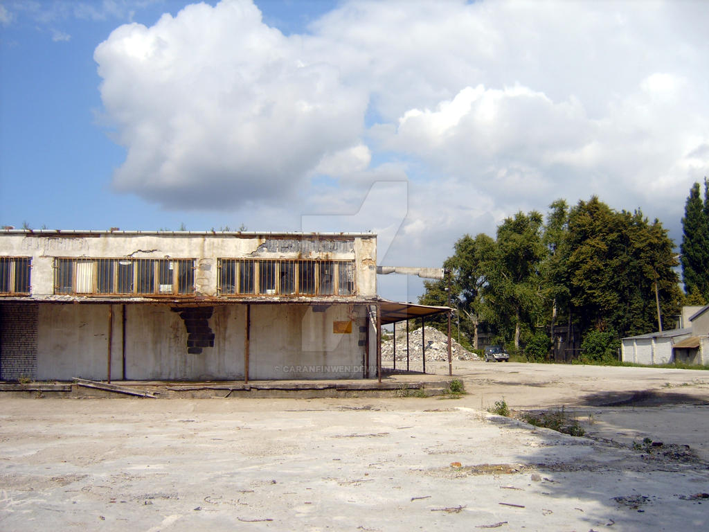 abandoned garage in Warsaw suburbs