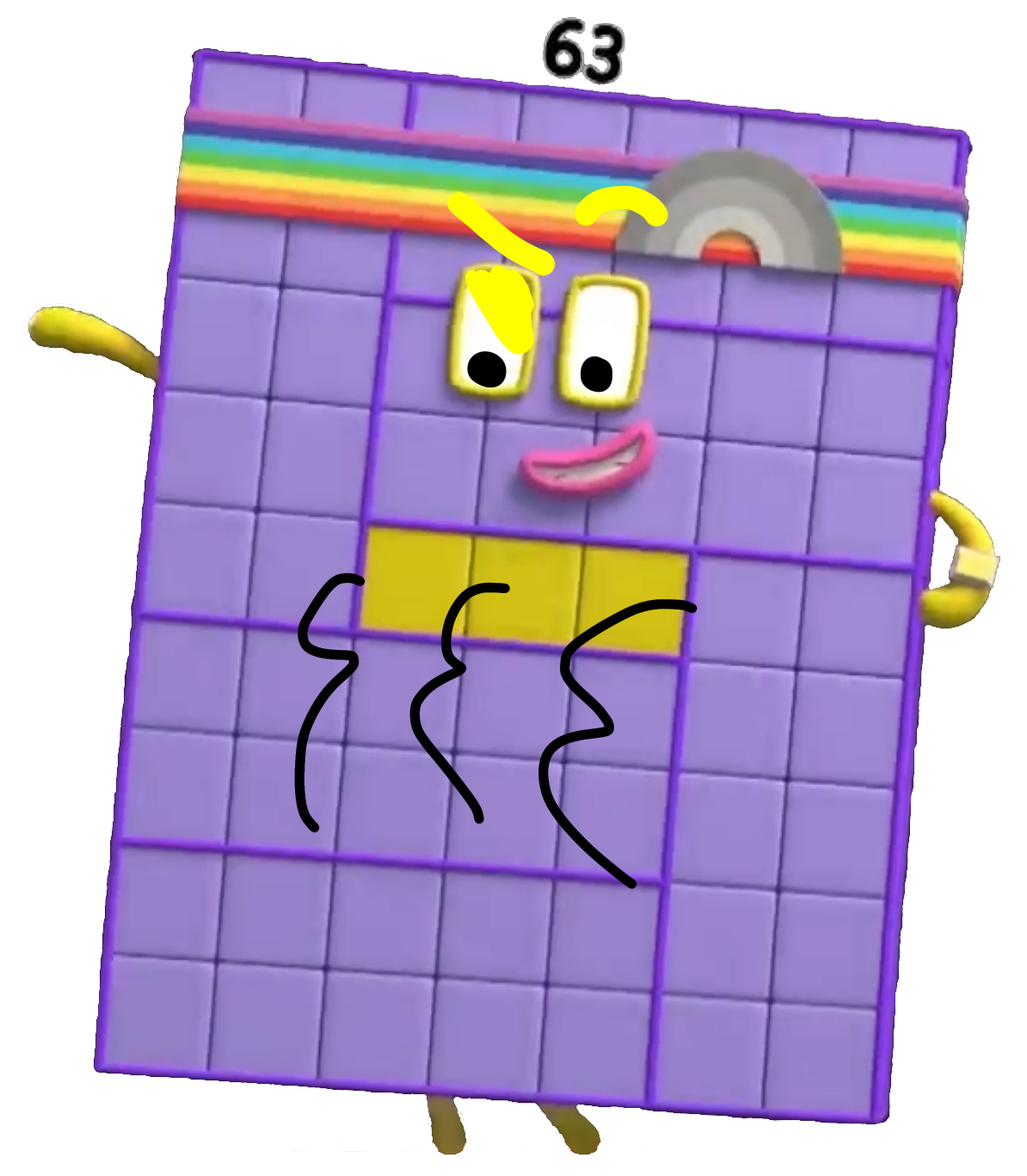 Number 63 Number Block Numberblocks Sixty-three stomach growl by AmazingtheDeviant on DeviantArt