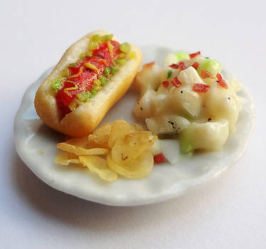 Miniature Hot Dog and Potato Salad