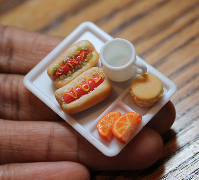 Miniature hotdog lunch