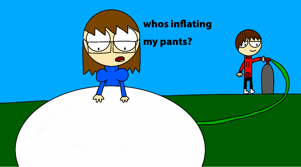 Jenny pants inflation by randomguy187 on DeviantArt
