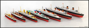 Famous Ocean Liners - 3D models of 1250:1 replicas