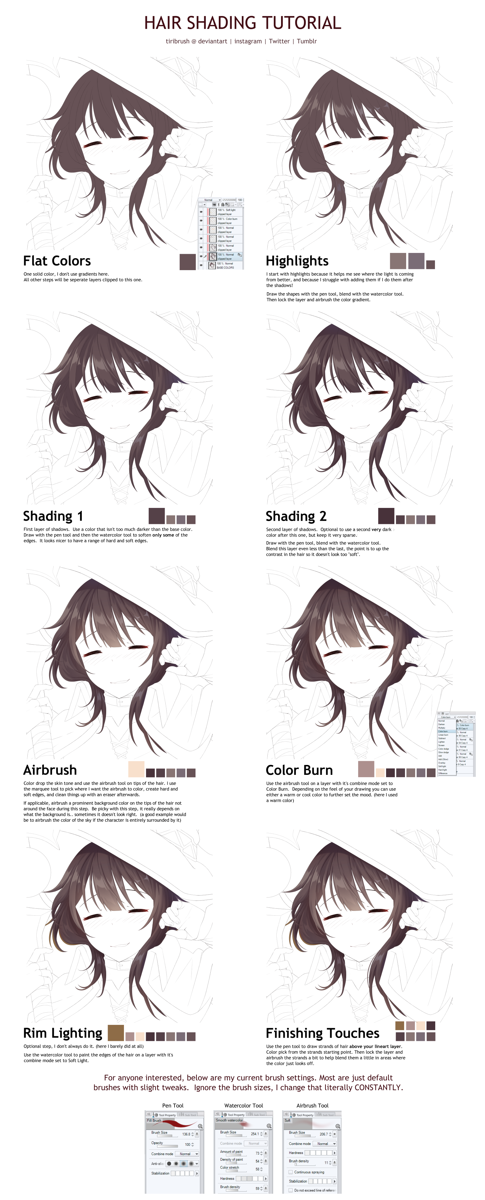 Anime hair brushes 2 by OrexChan on DeviantArt