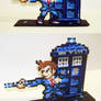Perler Bead 10th Doctor and Tardis with Stand