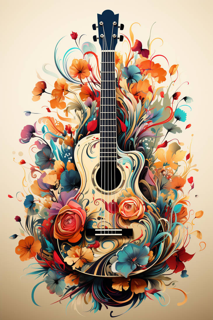 Floral Guitar by MagicDesign43 on DeviantArt