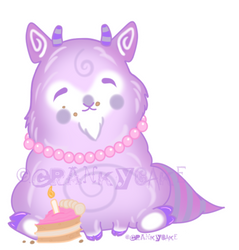 (Sticker Adopt) Puffamin #002 - Birthday Goat