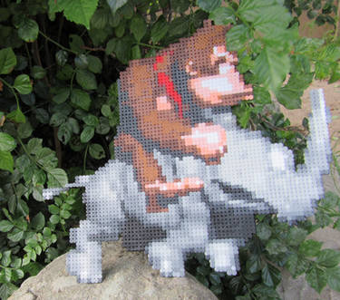 Donkey Kong and Rambi - Artkal n Perler minibeads