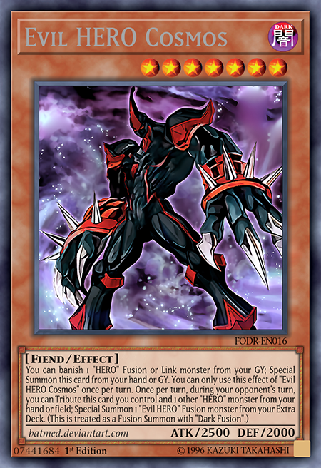 evil hero cards yugioh GX Trading Card Game Legendary Collection 2 Single Card Super Rare Wild Cyclone LCGX-EN070 you can Special Summon this card (from your hand) Evil HERO Cosmos by BatMed