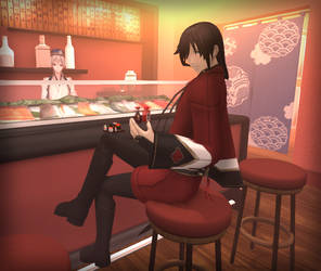 SL - Kane-san at the sushi bar