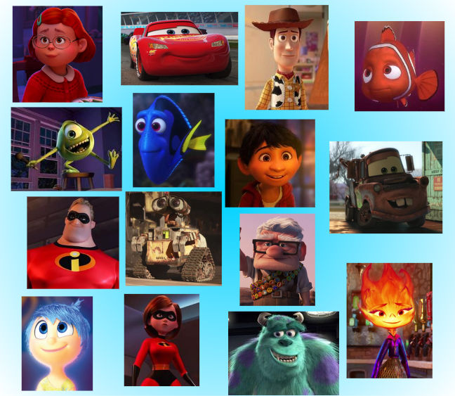 Main Characters In Disney My Favorite Disney Pixar Main Characters by JalynR0128 on DeviantArt