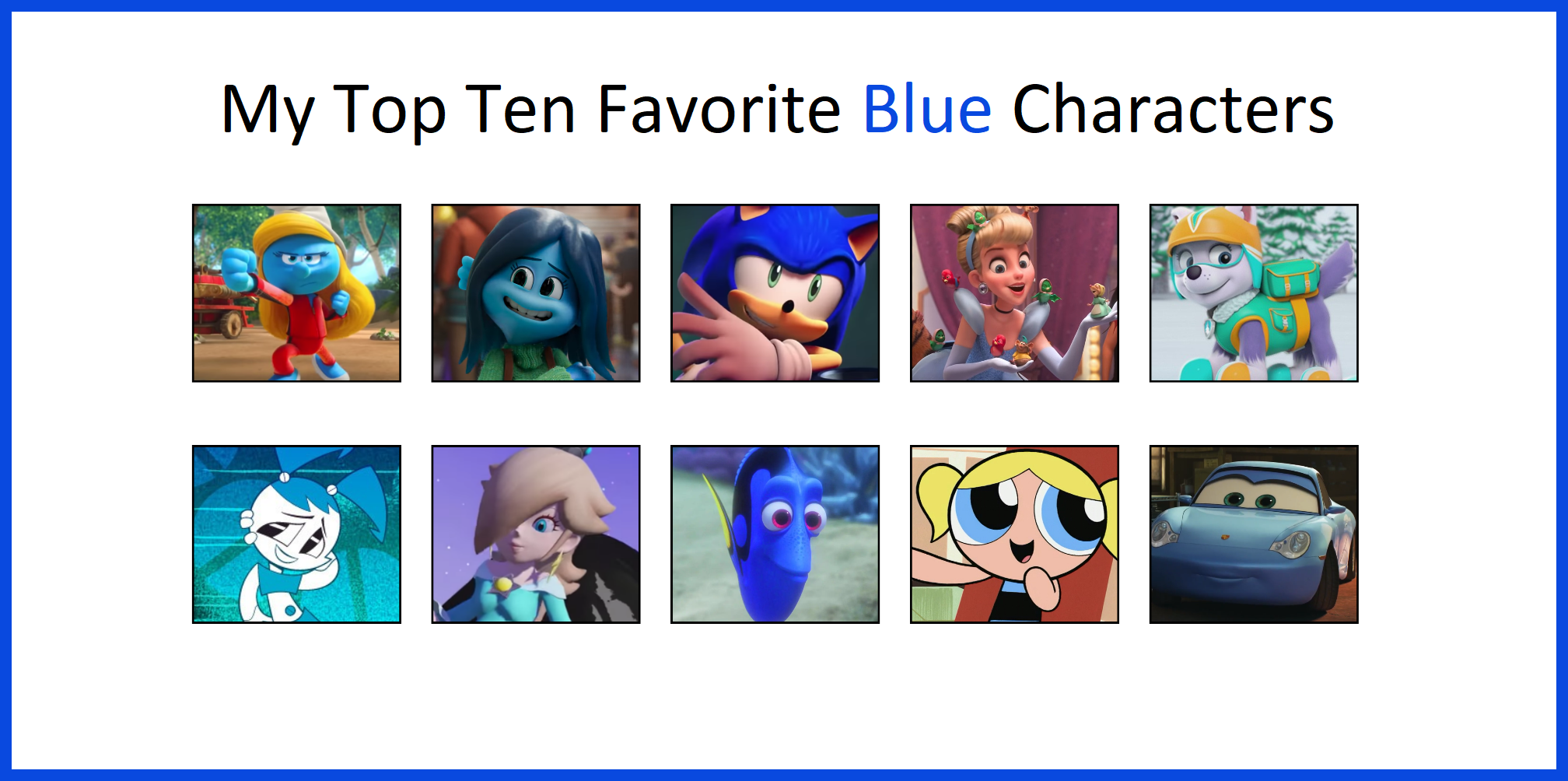 My Top 10 Favorite Blue Characters by JalynR0128 on DeviantArt