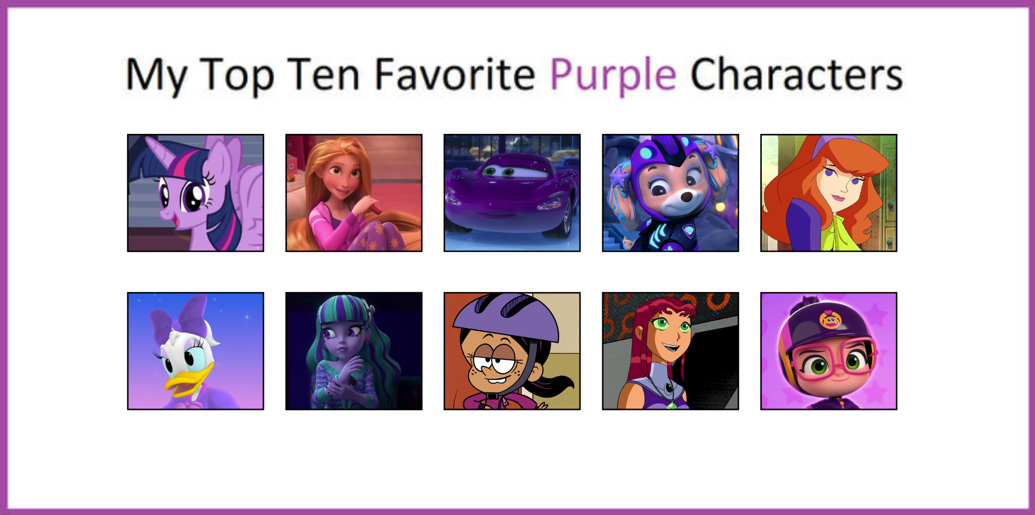 Purple Character Examples My Top 10 Favorite Purple Characters by JalynR0128 on DeviantArt