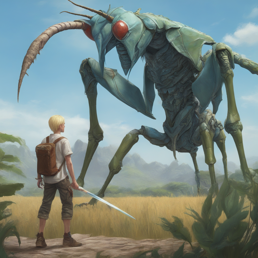 Angry Mantis Insect Joey-stands-looking-at-giant-angry-mantis-far-view by TheSpoonieverse ...