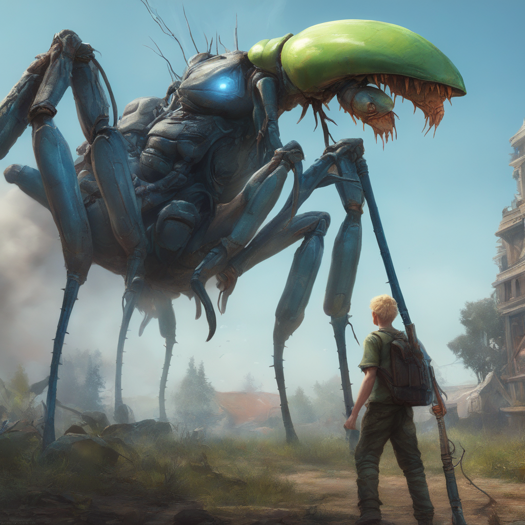 Angry Mantis Insect Joey-stands-looking-at-giant-angry-mantis-far-view by TheSpoonieverse ...