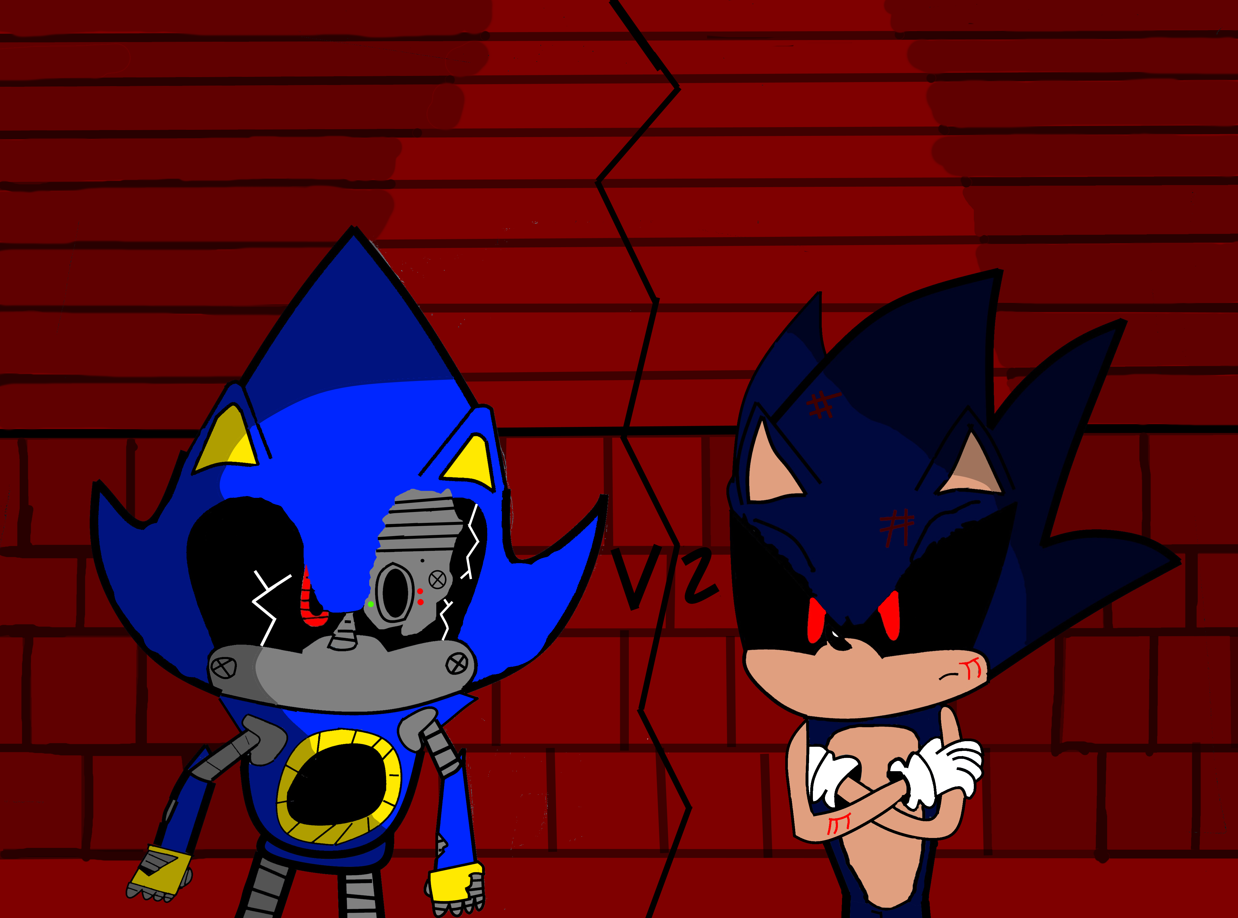 Metal sonic vs Exetior #shadowknight7900 #sonicexe