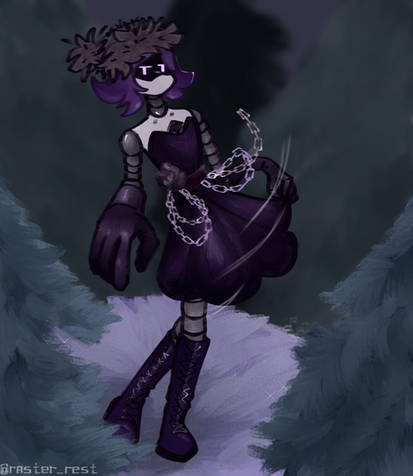she sways in her velvet dress The Night | Villain Song Wiki