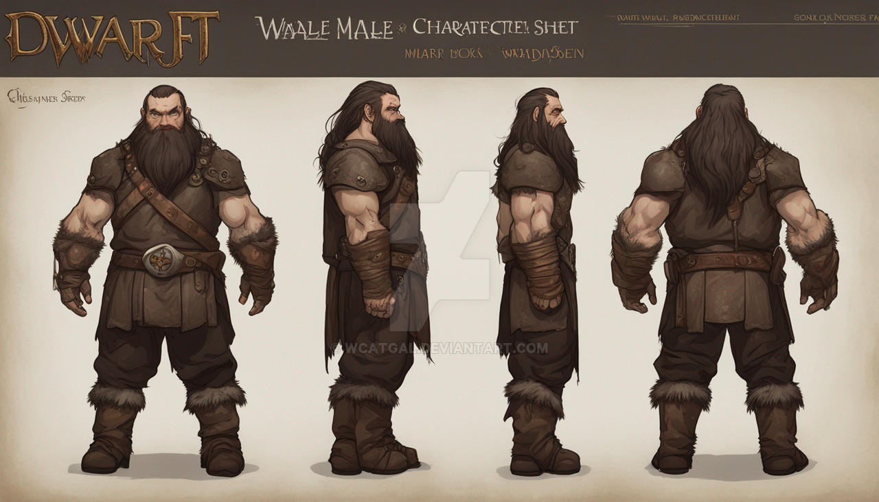 Dwarf Reference Image Dwarf Male Character Reference sheet 1 by Wcatgal on DeviantArt