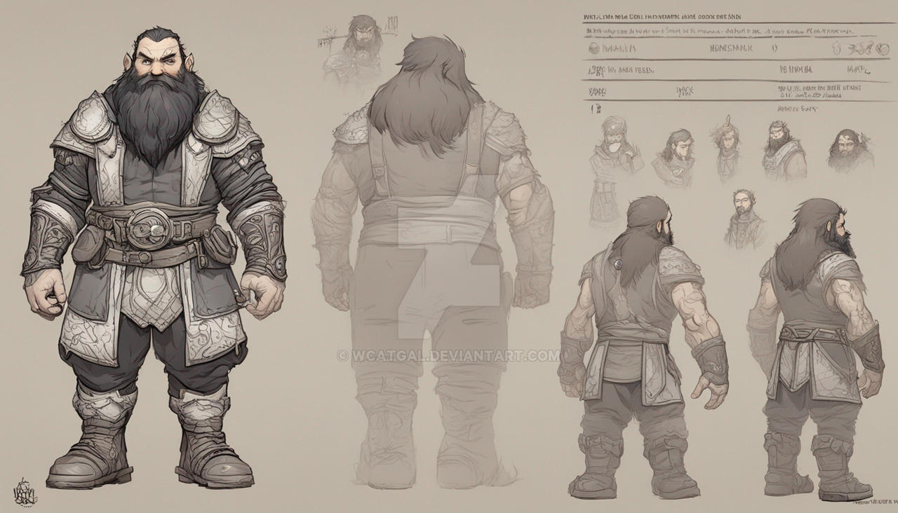 Dwarf Reference Image Dwarf Male Character Reference sheet 3 by Wcatgal on DeviantArt