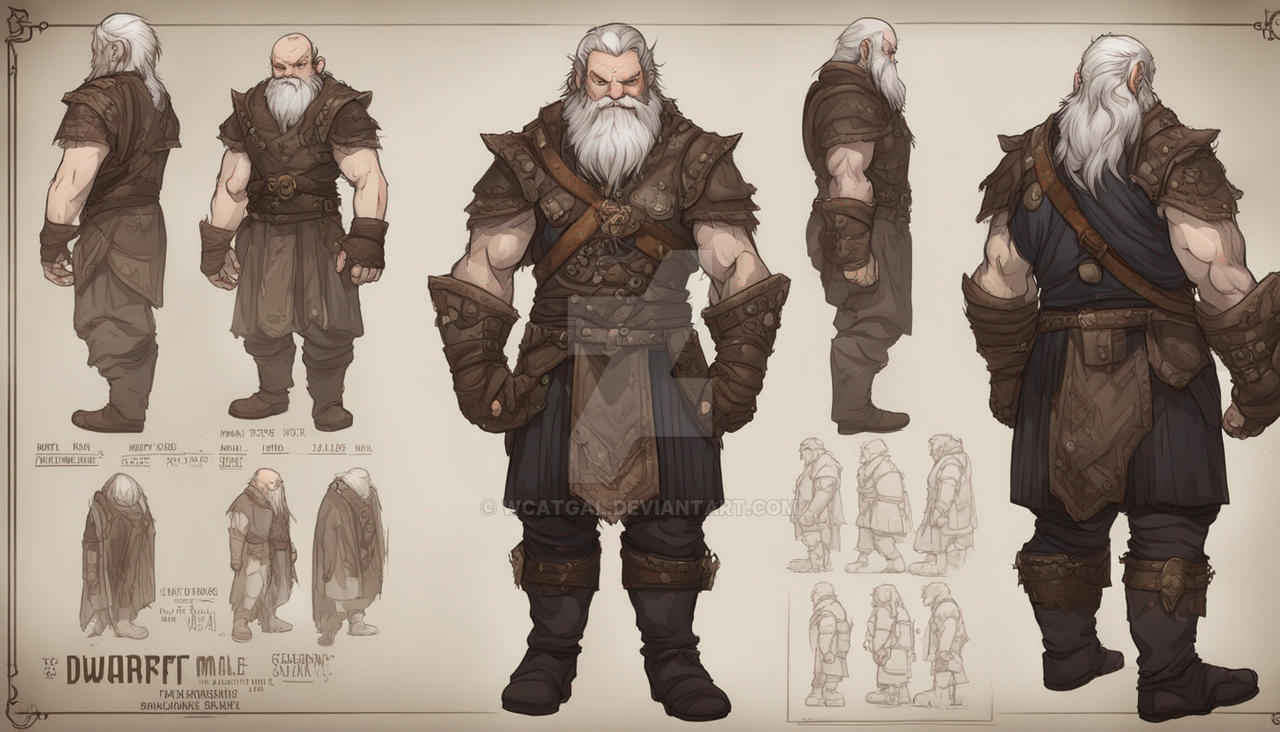 Dwarf Reference Image Dwarf Male Character Reference sheet 4 by Wcatgal on DeviantArt