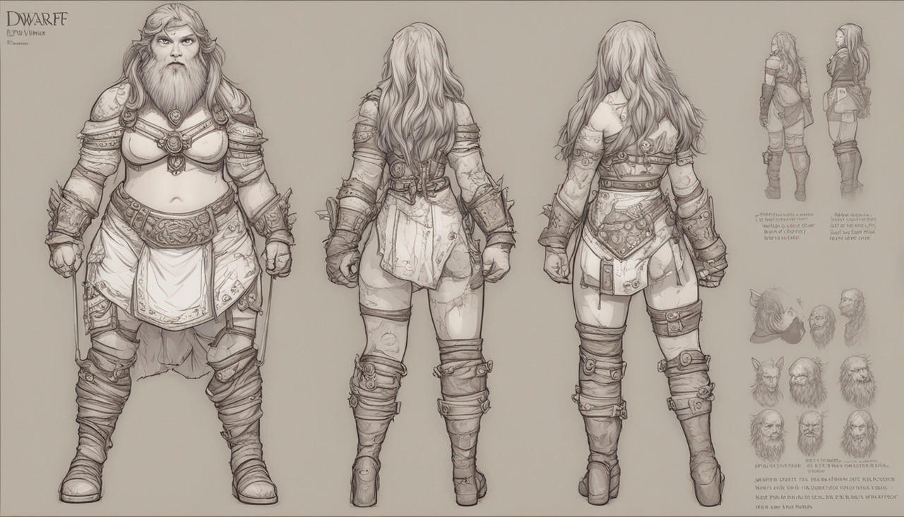Dwarf Reference Image Dwarf Female Character Reference sheet 2 by Wcatgal on DeviantArt