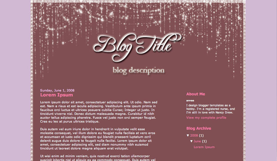 Pink Blog Emplae Pink Glitter -Blogger Template by BuTTerFlyCoNNeCtiOn on DeviantArt