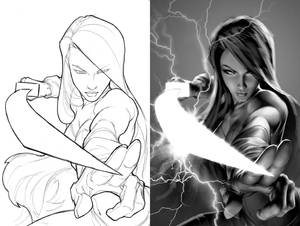 Psylocke Cover Process