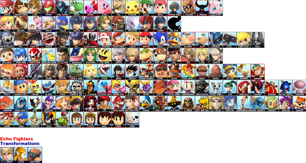 Sbbu Roster Super Smash Bros. Unlimited (The Roster!) by Blueknigthskeleton on ...