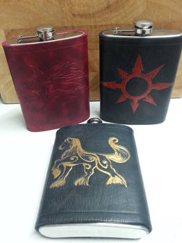 Leather Hip Flask Covers