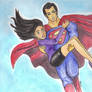 Superman catching Lois Lane