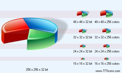 Pie chart with shadow Icon