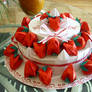 origami strawberry cake