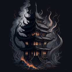 Dark and twisted traditional japanese house