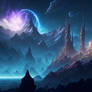 A mystical city with ancient ruins (alien world)