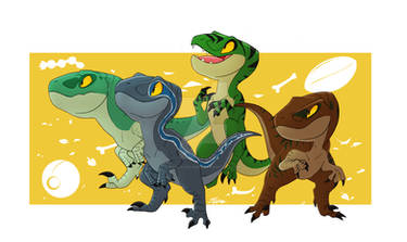 Jurassic Print - Baby Raptor Squad