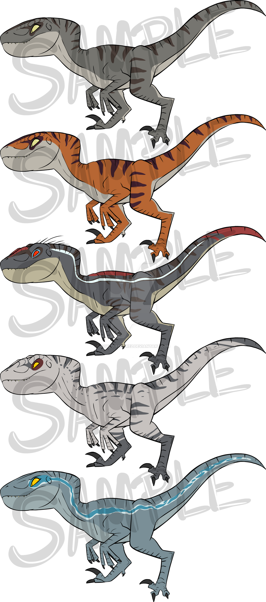 Colorful Avatar Raptors Adoptable Raptor Samples by RoFlo-Felorez on DeviantArt