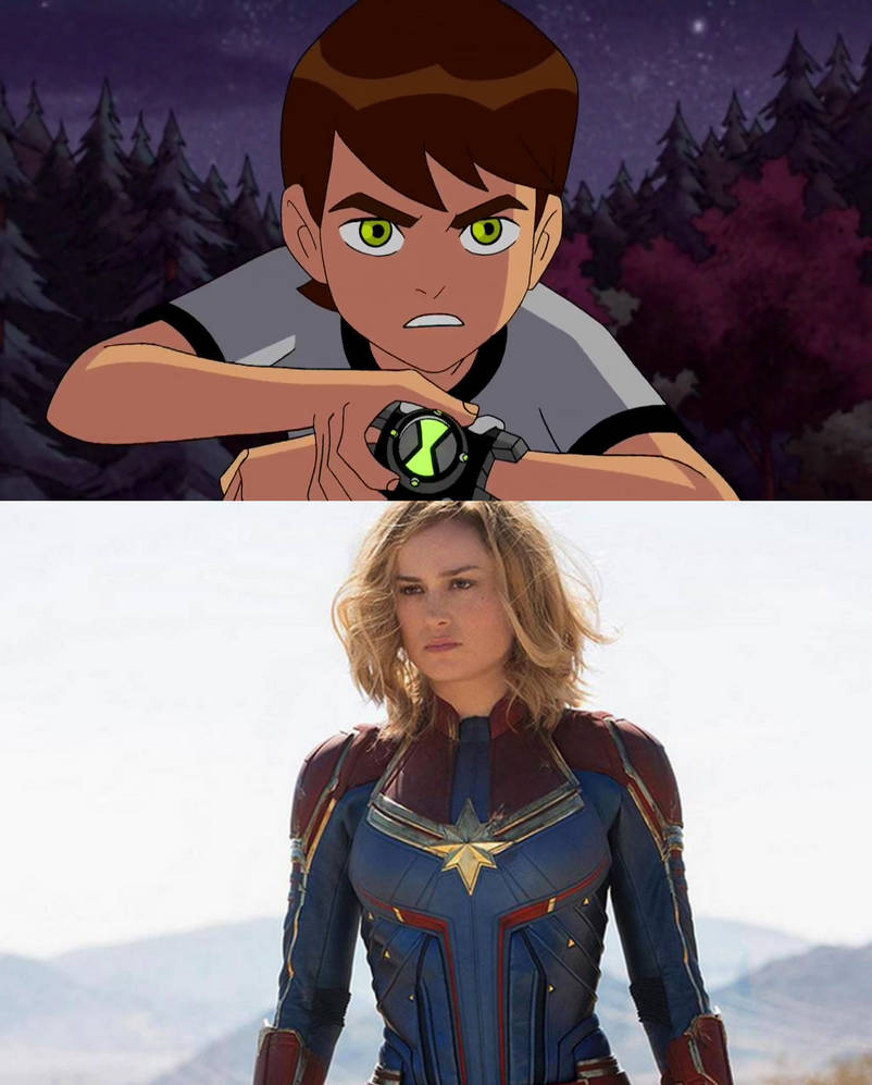 Ben 10 about to Fight Captain Marvel by marina1259 on DeviantArt